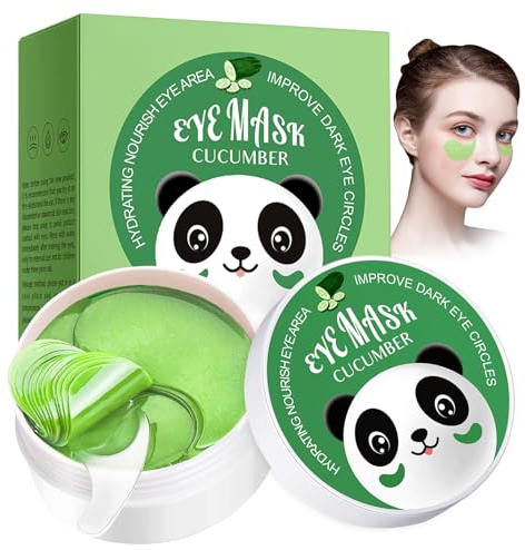 Augenpads Eye Mask Hyaluronsäure Collagen - gegen Augenringe Tränensäcke Falten Dunkle Kreise & Puffiness, Eye Patch Hydrogel, Anti Aging Augen Pads mit Kühlend Feuchtigkeit 60pcs (Grün)