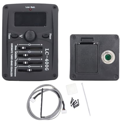 Akustisk Gitarr med 4-bands Equalizer, EQ Preamp, Piezo Pickup och Chromatic Tuner System LC 400G, f?r Professionella Musiker,stompbox