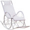 KPERXIS Sonnenliege aus weißem Rattan für den Außenbereich, Liegestuhl mit Schwerelosigkeitseffekt, Relax-Schaukelstuhl, Gartenliege, Sonnenbett, Sling-Stuhl für Terrasse und Woh