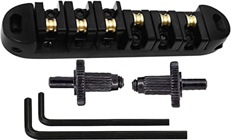 Tune O Bridge Roller Sattel Tune O-Matic Gitarrenbrücke mit Schraubenschlüssel und Nieten für Gitarren-Ersatz-Set