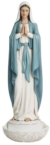 ShineOnAngel Statue Our Lady of Grace, Rosenkranzhalter, katholische Dekoration für Zuhause