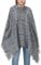 crazy bean Poncho Damen mit Kapuze Poncho Plaid Cape für Winter Poncho mit Fransensaum,Marineblau