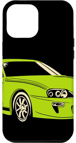 iPhone 12 Pro Max Custom Neon Green Color Car With Black Background Case