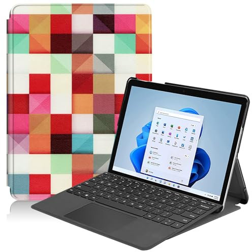 DayQiQiPu Case for Microsoft Surface Go 4/ Go 3/ Go 2/ Go 10.5 Inch Ultra-Thin Tablet Case Folding Stand Multi View Shockproof Protective Cover - Fantasy Cube