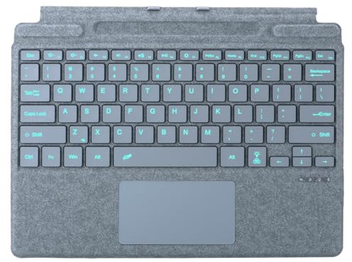 Type Cover for Microsoft Surface Pro 8 Pro 9 Pro 10/ Pro X Pro 11 Generation, Portable Slim Wireless Keyboard with Touchpad Tablet Keyboard (Ice Blue, Backlit)
