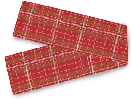 Chemin de table à carreaux rouge et blanc - 33 x 177,8 cm - Décorations de Thanksgiving - Réutilisable - 177,8 cm de long