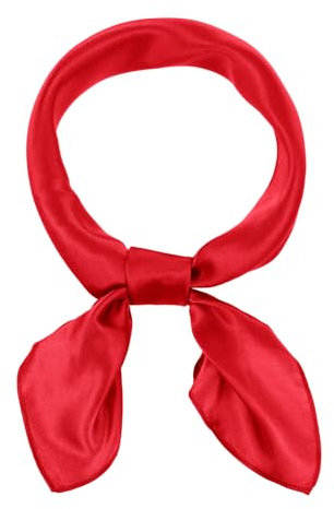 Lnngub Seidentuch für Damen, 60 x 60 cm Damen Quadratischer Schal Chiffon Schals Kopftuch Roter Vintage Halstuch Taschentuch Seidensatinimitat Schal für Damen und Mädchen (1 Stück)