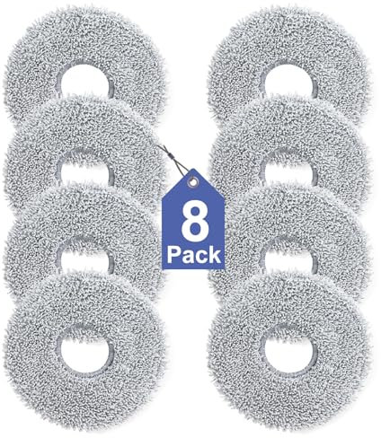 8 Stück Wischtücher für Dreame L10s/L10/L20/X40/L40/X50/L50 Pro Ultra, für Xiaomi X20 Pro/Max, für ECOVACS T30/T50 PRO OMNI, T30/T50 OMNI, T50 MAX Saugroboter, Wiederverwendbar und Waschbar Ersatztuch
