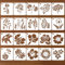 BOHUIZ 20 Stück Malschablonen, Schablonen Blumen wiederverwendbare Kunststoff Schablonen malen für Bastelarbeiten Möbel Wand Scrapbooking DIY Malerei Holz Möbel 7.5x7.5cm