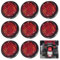 Motorcycle Number Plate Reflectors,8 Pack Reflectors for Gate Posts,Small Round Rear Red Reflectors,24 mm Self Adhesive Bike Reflectors,Driveway Reflectors,Circular License Plate Reflectors
