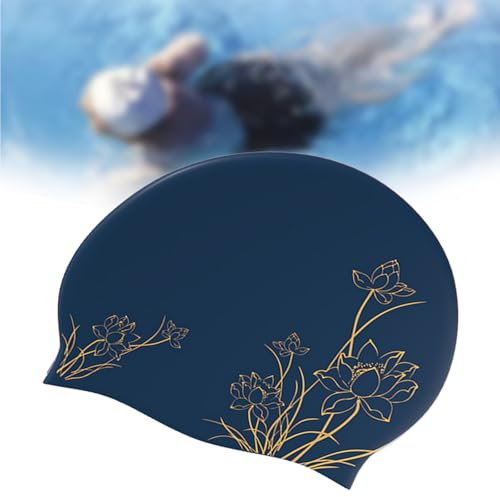Badekappe Damen, Silikon Schwimmkappe, Badekappe Damen Lange Haare, Badehaube Wasserdicht, Erwachsene Unisex Wasserdicht, Swimming Cap Bademütze für Männer Frauen