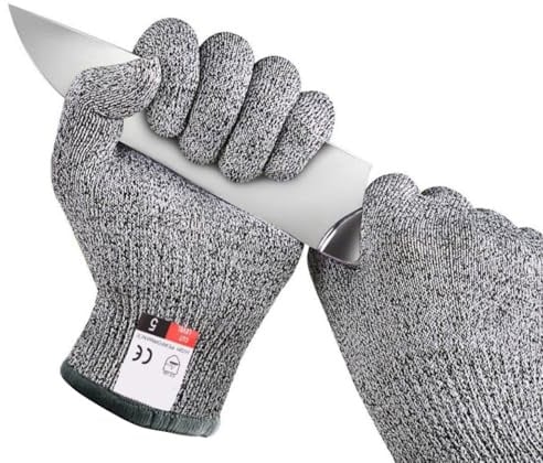 Vroxdrez Schnitzhandschuh für Kinder, Schnitzmesser mit Stufe 5 Schutz, sicheres Kinderschnitzen Set, Kastanienbohrer & Taschenmesser, für 8-12 Jahre, ideales Outdoor Geschenk zu Ostern (18cm)