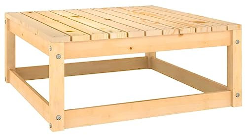 Eleganz Garten-Fußhocker mit Kissen aus massivem Kiefernholz – Natürlicher Komfort für Ihren Außenbereich | 100% Polyester Bezug | Langlebig & Umweltfreundlich