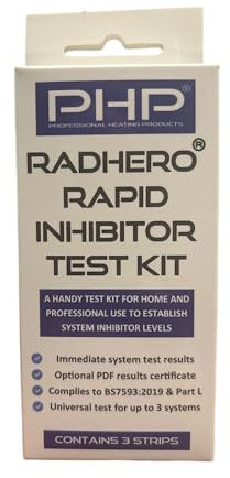 PHP Radhero Rapid Inhibitor 3 Test Kit Strips for Central Heating & Underfloor + PDF Certificate