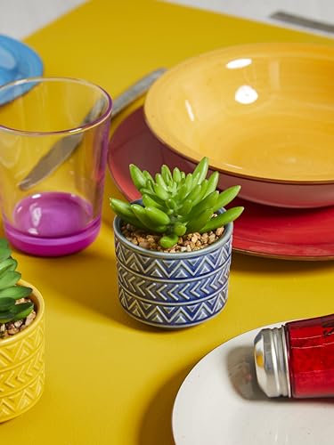 Generico Servizio Piatti 18 Pezzi in Gress Porcellana Colorata – Elegante, Lavabile in Lavastoviglie – Stile Moderno per 6 Persone