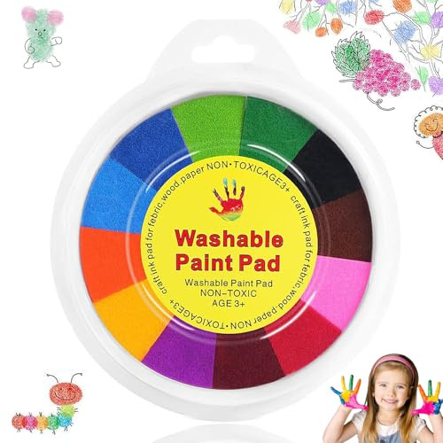 LeeQunQ Ink Pads, Finger Paints, 13 Colors Washable Fingerprint Ink Pads, Non-Toxic And Safe, For Paper Crafts, Fabric Painting, Diy And Birthday Gifts