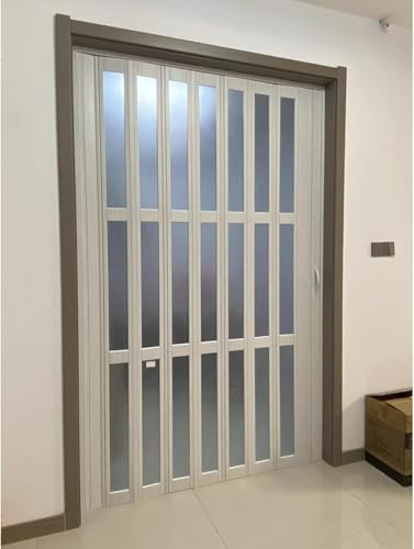 Pounjsd schiebetüren 70 cm breit komplettset, falttüren nach maß, Falttür Schiebetür Weiß, klapptür für haus,ohne Bohren, falttüren innentüren für Duschkabine, Badezimmer, Küche, Kleiderschrank