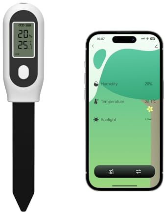 GIEX Zigbee Capteur d'humidité du sol 3 en 1, pour jardin, avec mesure de la température et de la lumière, compatible avec l'application Tuya Smart et Home Assistant