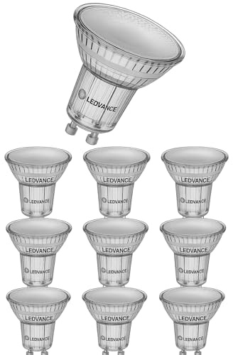 LEDVANCE LED PAR16 Lampe, 3000K Warmweiß, 5.6W, 620lm, GU10 Sockel, 220-240V, 10ER SPARPACK