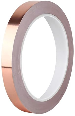 LUDHEP Nastro di rame autoadesivo, 20M x 20mm, nastro di rame conduttivo, per Alte Temperature, Mascheratura, Saldatura, fai da te, protezione anti-lumache