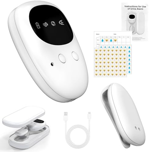 Wireless Bettwetting Alarm für Jungen und Mädchen, Pee Alarm für Kinder Kinder & Erwachsene, 3 Arbeitsmodi, Für Jungen/Mädchen und Ältere Menschen, GeeignetTöpfchen-Training mit Geräuschen & Vibration