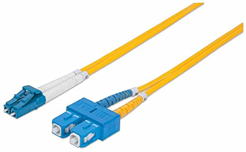 Intellinet LC/SC OS2 Singlemode Duplex Fiber Patch Cable, 10 ft., Yellow
