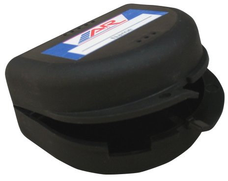 A&R Sports Hockey Football Basketball Mouthguard Case With Name Panel - Black
