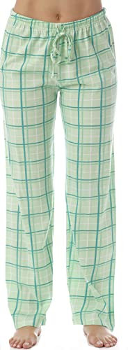 Just Love Karierte Pyjamahose für Damen, Mintkariert, M