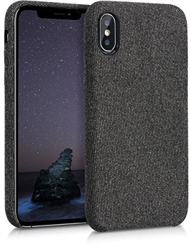 kwmobile Cover compatibile con Apple iPhone X - Custodia Cover Morbida per Cellulare - Back-Case Protettiva - Soft-Case Tessuto nero