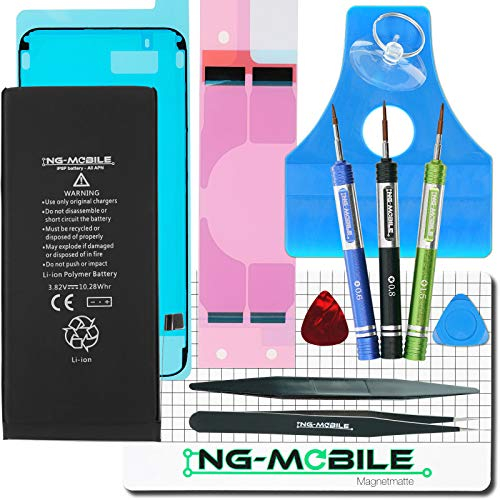 NG-Mobile Akku Ersatz für iPhone 8 Plus | Profi Reparatur Werkzeug-Set | Original Batterie Kapazität 2691 mAh - Neue Produktion - Dez. 2019