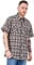 Apparel Mens Regular Big Size Shirts Checked Cotton Blend Casual Short Sleeve Blue M-5XL