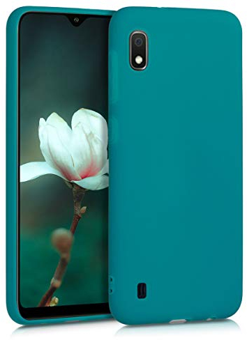 kwmobile Hülle kompatibel mit Samsung Galaxy A10 Hülle - weiches TPU Silikon Case - Cover geeignet für kabelloses Laden - Petrol matt