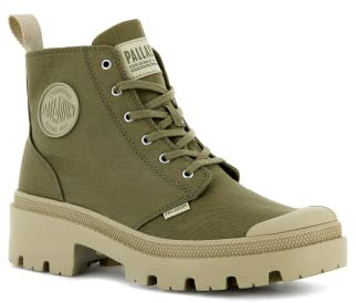 Palladium Pallabase Twill, Stivali Donna, Verde (Scuro), 42 EU