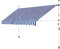 Detex® Toldo Lateral Retráctil Enrollable Exterior Sin Taladrar Portátil con Manivela 350x180cm Azul Blanco