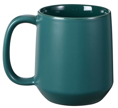 Miicol Ceramic Coffee Mug, 455ml Large Coffee Cup, Tea Mug with Handle, Flat Bottom Mug for Men, Women, Office, Microwave and Dishwasher Safe, Multi-Color, Turquoise