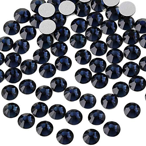Beadsland Flat Back Crystal Rhinestones,Montana,SS10/1440pcs,2.7-2.9mm | Dark Blue Glass Rhinestone,Glue Fix,Round Gems,for Nail Art,for Craft