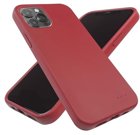 LOAM & LORE Eco Friendly Biodegradable Case Fits iPhone 12 or 12 Pro, Plant Based and Sustainable Protective Zero Waste Plastic Free Vegan Silicone Phone Cover (Crimson Coral)