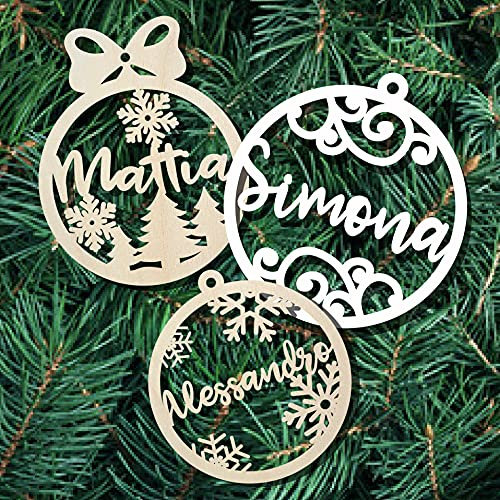 dataprojectshop.com - Set di Palline di Natale Personalizzate Disponibili in Varie Forme Misure e Materiali. Palline Natalizie con Nome. Idea Regalo Come Decorazione di Natale Personalizzata