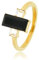 My Bendel Ring Gold mit großem schwarzem Stein und kleinem Zirkoniumdioxid- Stylischer Ringe für Damen - Bleibt schön und Verfärbt nicht - Stapeln Ringe - mit Luxuriösen Geschenkverpackung