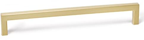 Gedotec Stangengriff lang | DER U | Möbelgriff Messing gebürstet Länge: 168 mm - Bohrabstand: 160 mm | 1 Stück | Relinggriff für Küche mit Zubehör | Griff Möbel | Schrankgriffe Badezimmer-Schrank