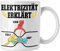 Trendation - Elektriker Tasse Geschenk Kaffeetasse Gadget Lustig Geschenkidee Männer Elektrizität Ohm Volt Amp Elektrotechnik Elektroniker Elektrotechniker Elektroinstallateur Geschenke (Weiß)