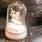 Hellum LED Glasglocke Deko, Weihnachtsdeko mit Rentier, Weihnachtsbeleuchtung innen mit Batterie (2xCR2032), warmweiß licht, braun, ø5.5 x H 9cm 524741