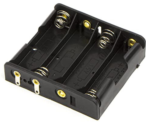 kenable 4 x AA Battery Holder Housing Solder Terminal Connector Block in Black [4 x AA Batteries]