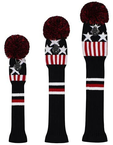 Golf Club Head Covers 3 Pcs/set Golf Clubs Headcover Knitted Hybrid UT Driver Fairway Wood 1 3 5 Wood Knitting Golf Head Covers (Color : 11)