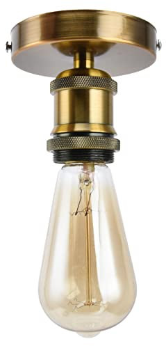 E26 E27 Douille 100-240V Vintage Plafonnier Applique Murale Douille Douille Avec Interrupteur Pour éclairage Et Décoration De Bureau à Domicile(Or)