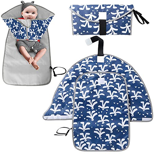 Tyuodna Wickelunterlage Unterwegs,Tragbare Wickelunterlage,Baby Wickelauflage,Wickelunterlage Waschbar,Faltbares Wickelkit,Changing Mat für Heimreisen nach Draußen (Kleiner Schneemann)