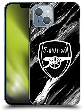 Head Case Designs Officially Licensed Arsenal FC Marble Crest Patterns Hard Back Case Compatible With Apple iPhone 14
