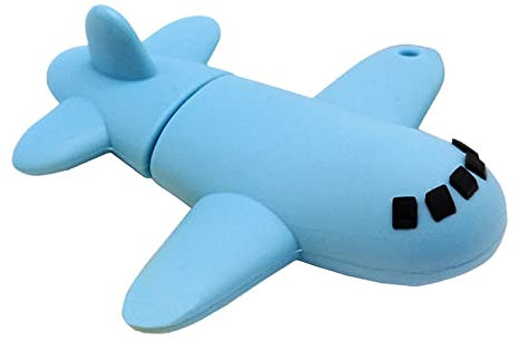 64GB Blue Airplane Model USB Flash Drive USB 2.0 Memory Stick Thumb Drives Bulk U Disk Pendrive Jump Drive Zip Drive for Data Storage