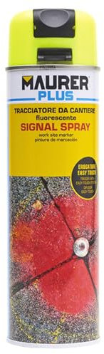 Mondo Viro Spray marcador fluorescente 500 ml pintura para marcado temporal, resistente y visible en terrenos, carreteras y construcción (amarillo)