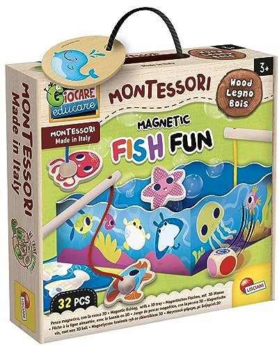 Lisciani Giochi - Montessori Wood Magnetic fish fun